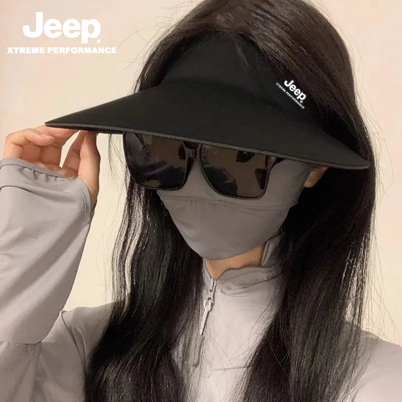 JEEP/吉普夏天女帽檐可折叠太阳帽空顶帽时尚防晒帽轻薄遮阳帽子