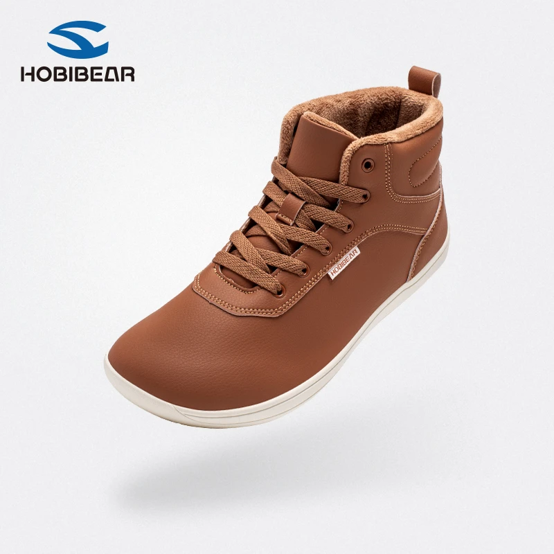 HOBIBEAR男鞋2025新成人宽楦健步鞋加绒保暖宽头赤足鞋W144363001