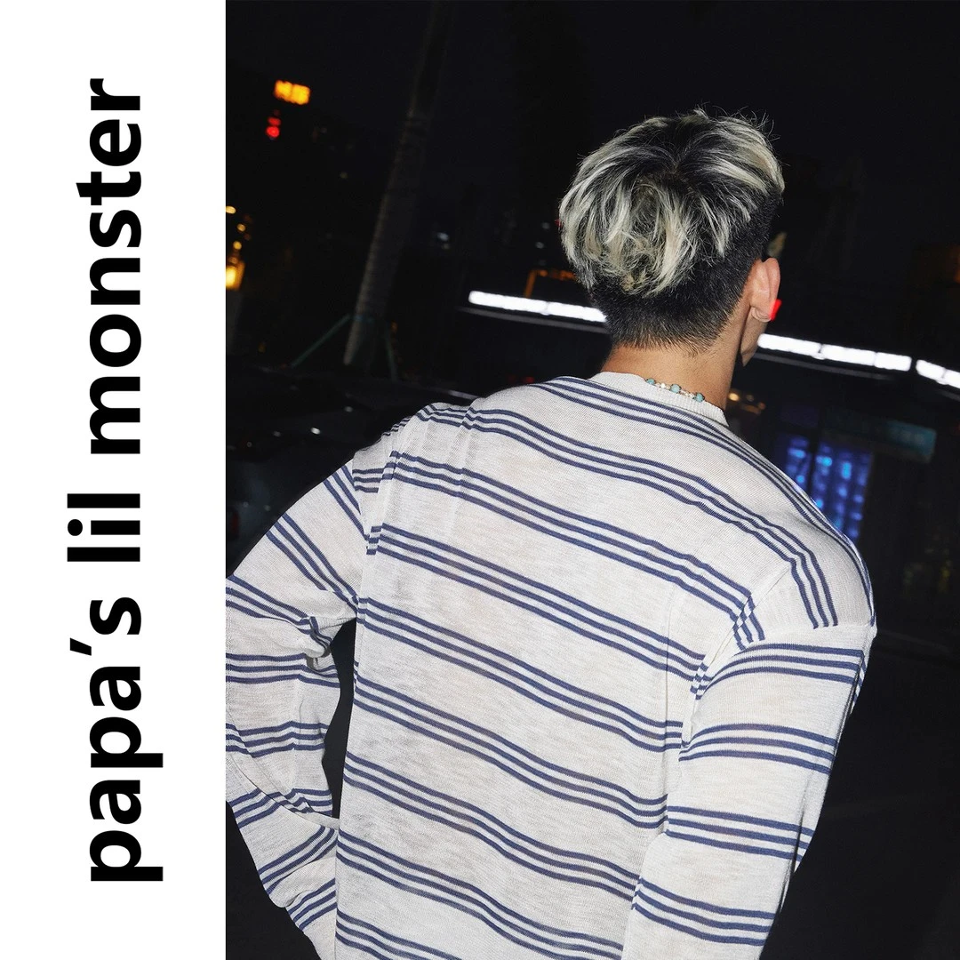 PAPASLILMONSTER【原创】慵懒肌理 夏日薄款宽松度假条纹长袖T恤男