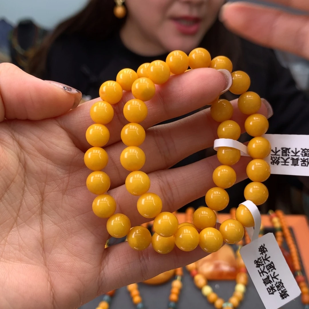 蜜蜡手串未镶嵌多样性发一