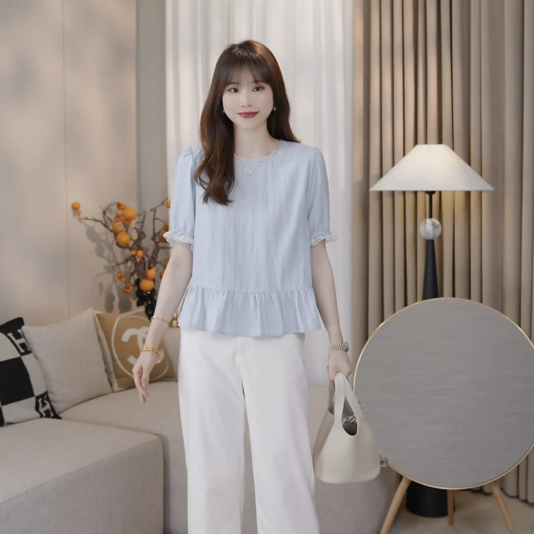 LMENY【清】人间缪斯！轻薄透气减龄收腰显瘦上衣25BC025