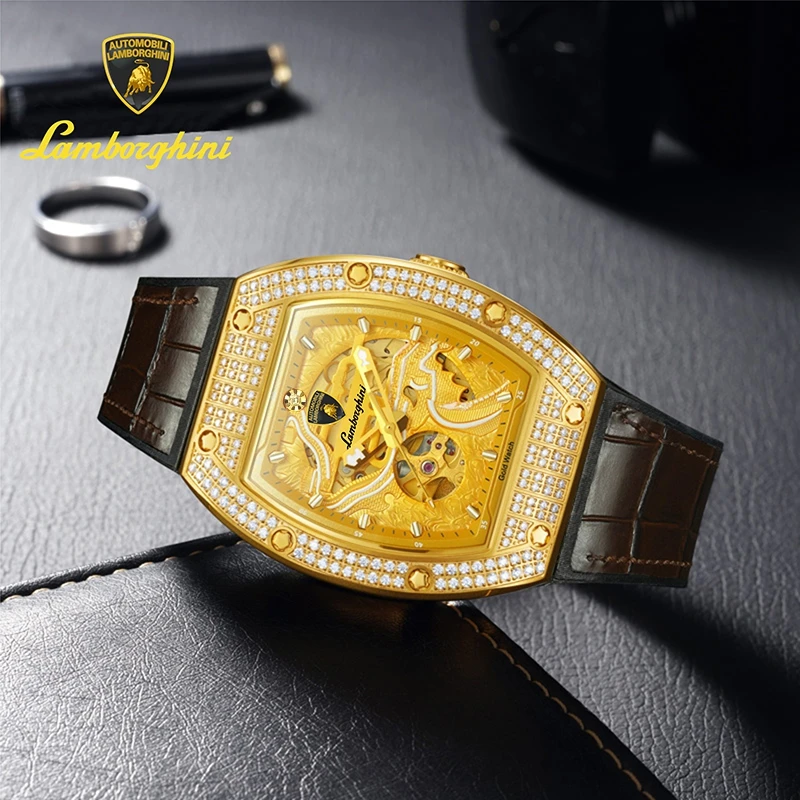 AutomobiliLamborghini兰博基尼足金999酒桶陀飞轮长城腕表FB