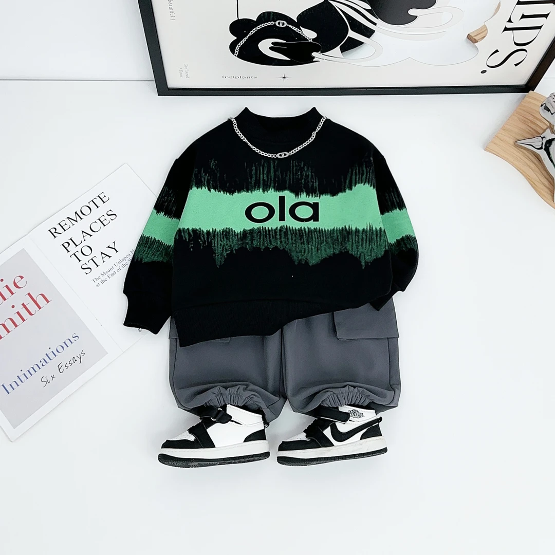 儿童卫衣加绒加厚长袖2025新款秋冬装男童潮HZ251090悠悠童话童装