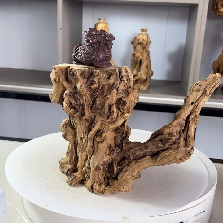 木石榴木榴疤底座摆件