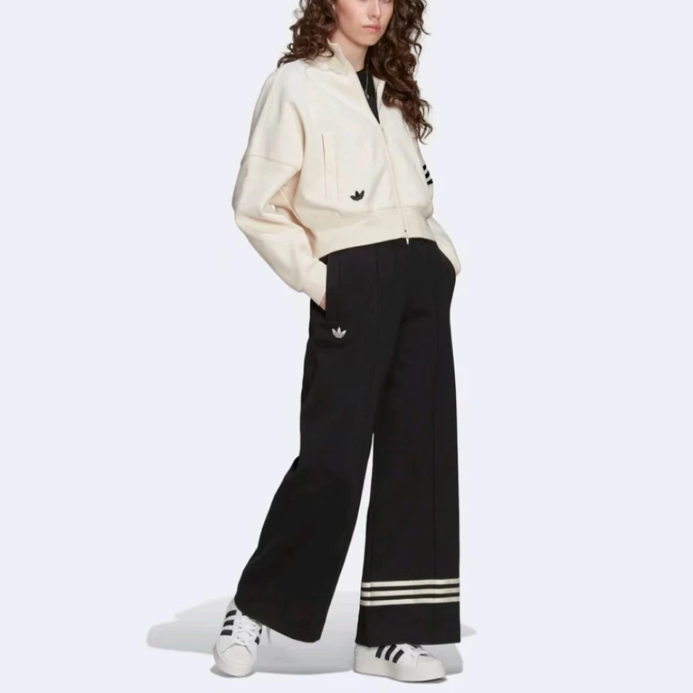得adidas/阿迪达斯originals Trackpant直筒运动裤女款黑色HM1746