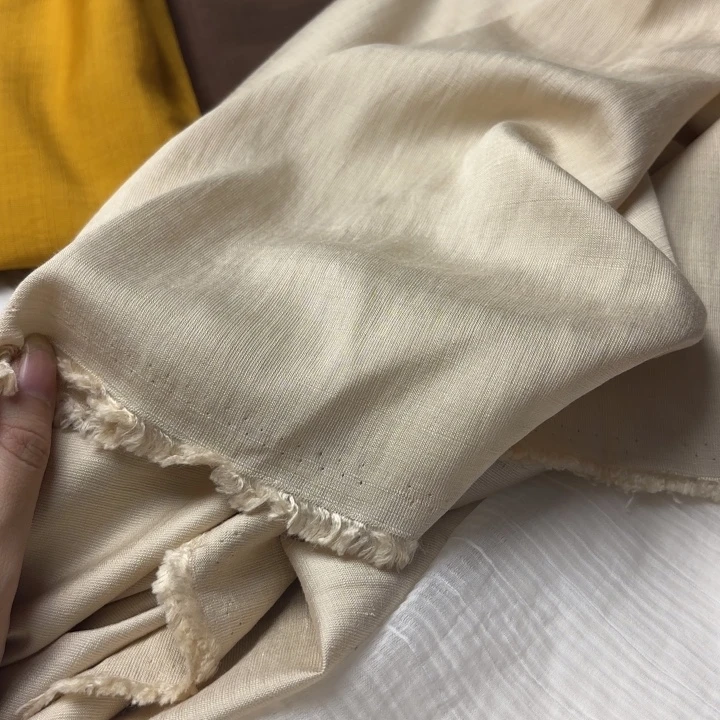 混纺棉米杏色5米。