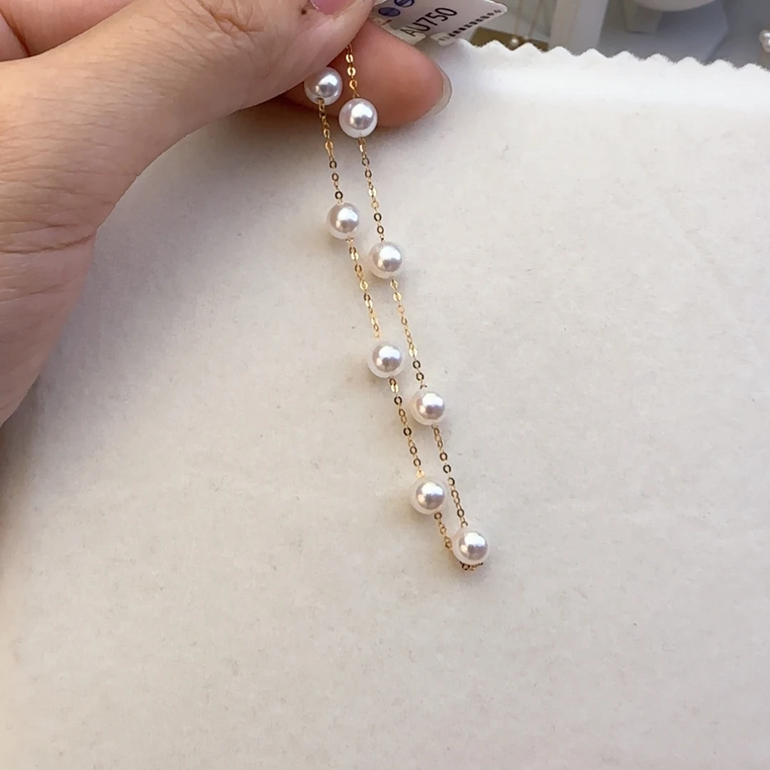 18K金镶嵌淡水珍珠手链