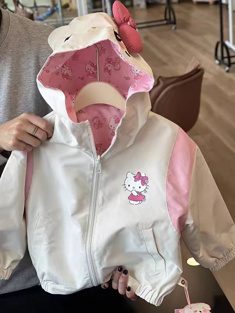 儿童休闲外套2025春装新款女童冲锋衣KT外套潮双面穿