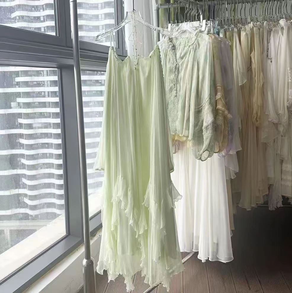 【2025-沐沐-涟漪】百分100桑蚕丝连衣裙HFQY25015