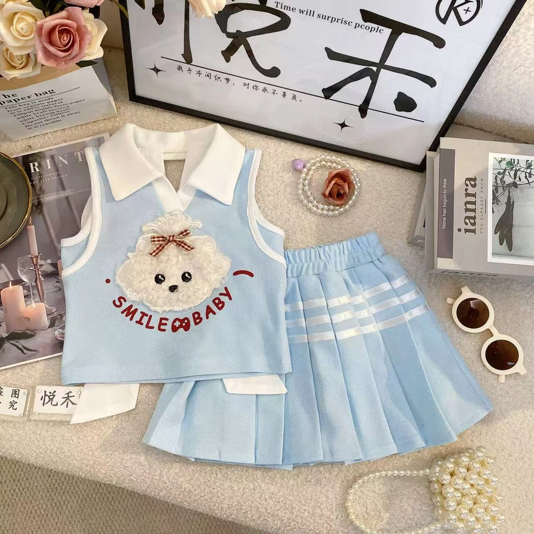 SH女童韩版套装时尚夏季新款女宝休闲洋气短袖儿童套装80378