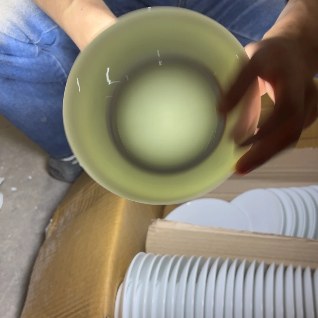 陶瓷6英寸高白泥吐骨碟6只微瑕