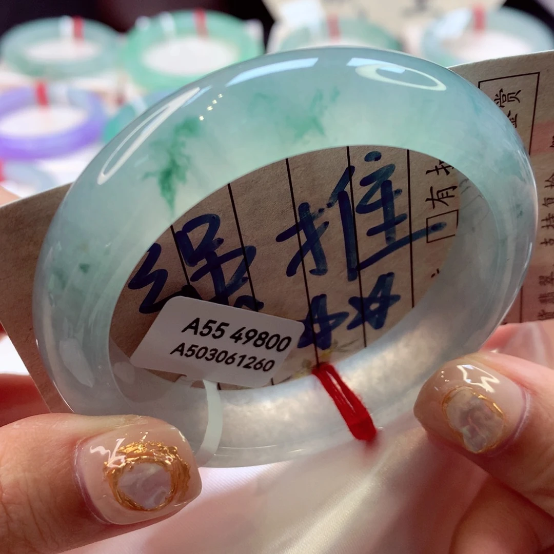 翡翠手镯未镶嵌110号正圈77
