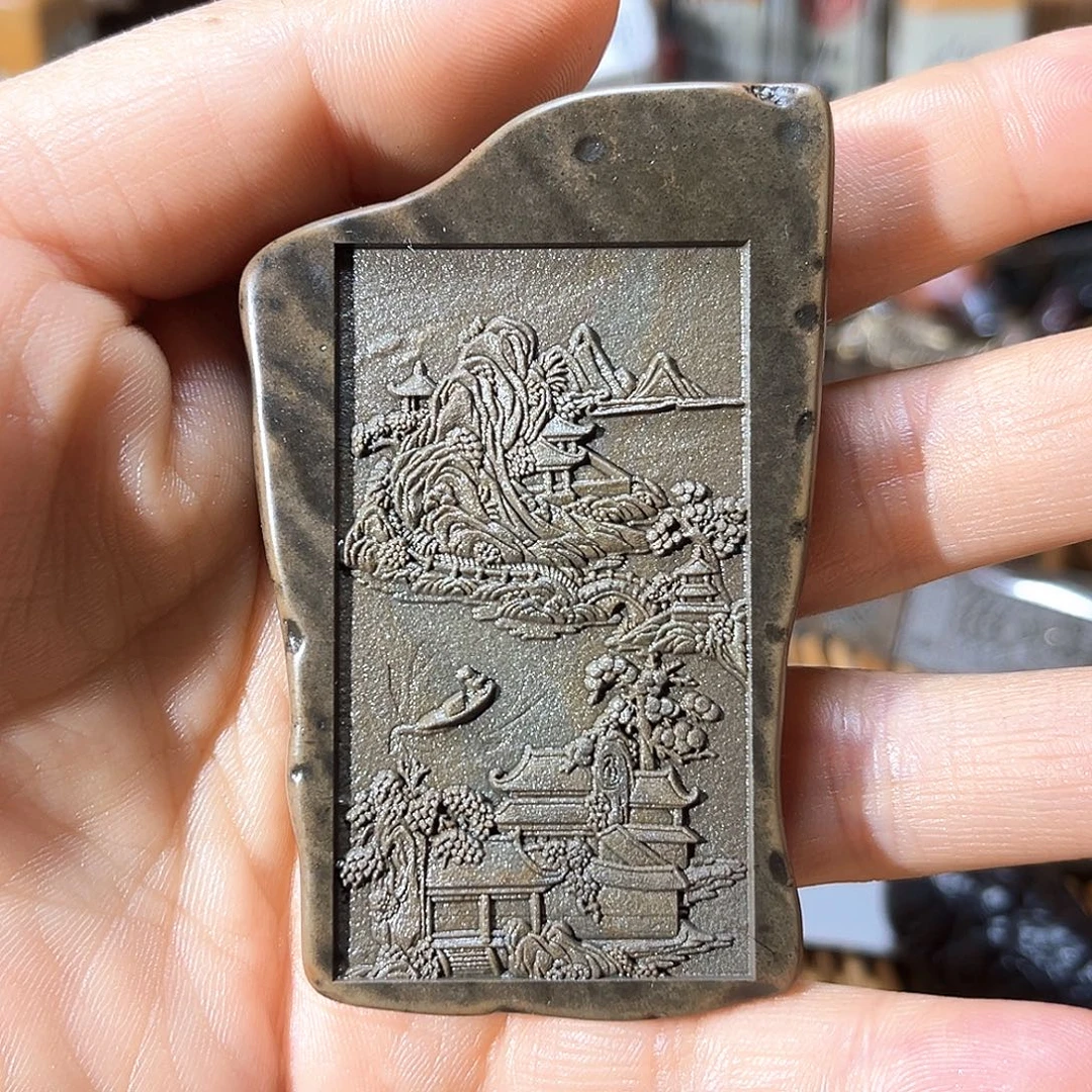原石雕刻手把件，脖挂