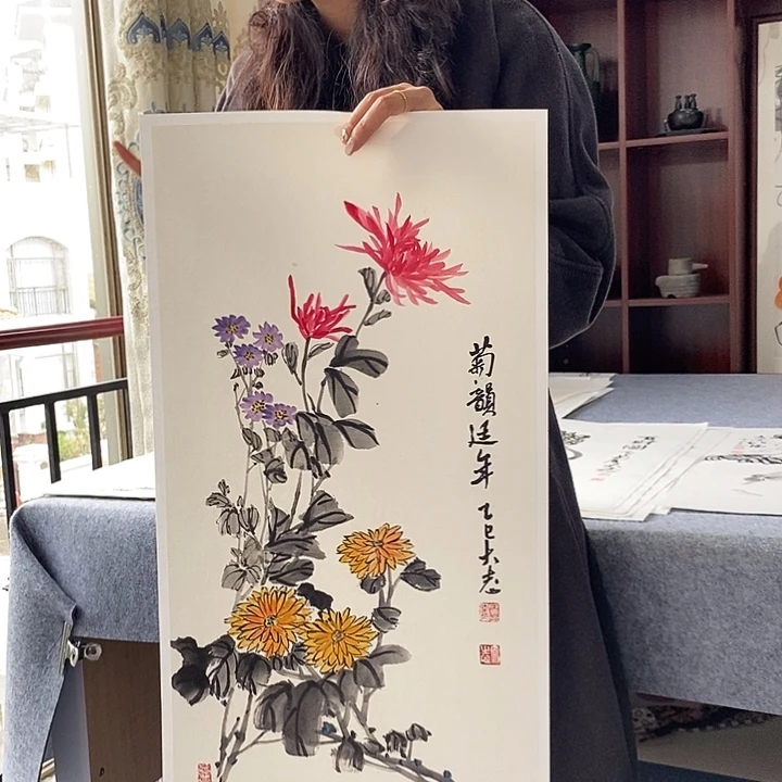 国画纯手绘国画写意作品34*68