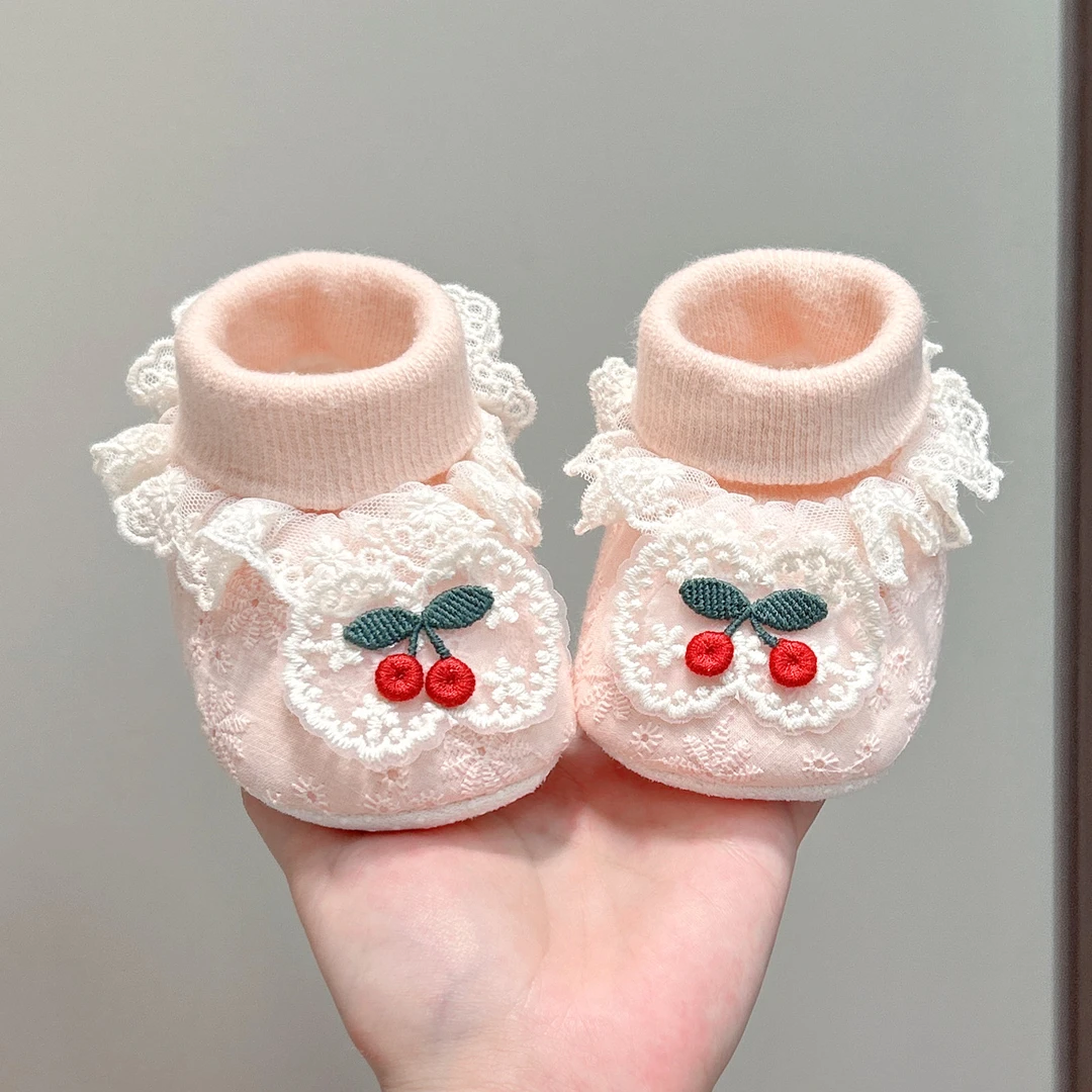 婴儿鞋子冬季0-6-12个月男女小月龄婴幼儿宝宝袜鞋加绒软底不掉跟