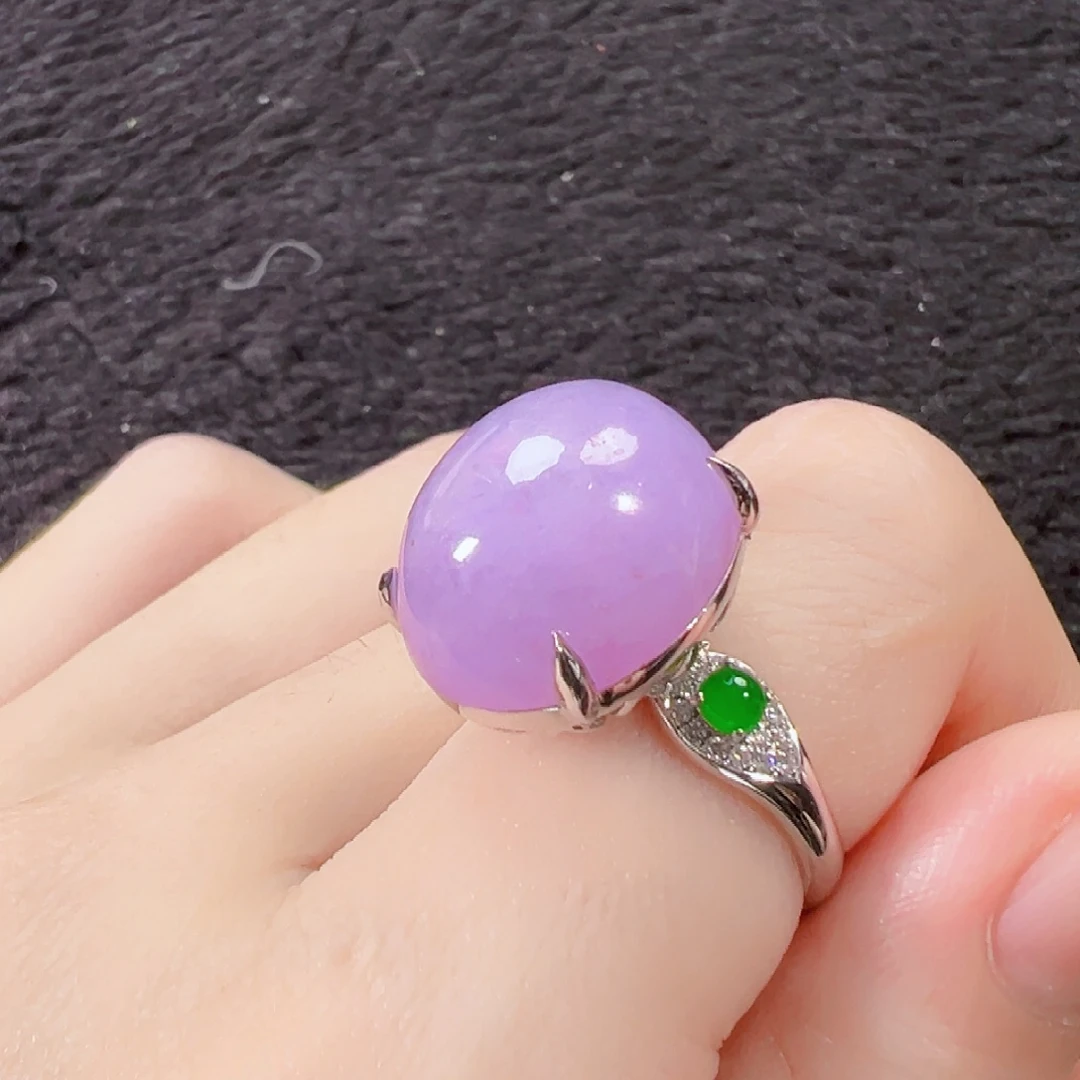 纤***艺翡翠18K金镶嵌戒指签收后24小时鉴赏期