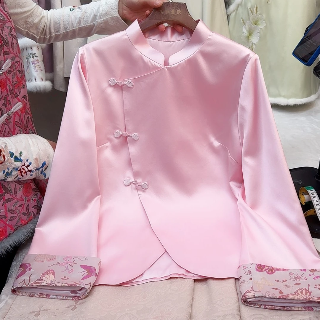 刺绣苏绣一物一件粉色