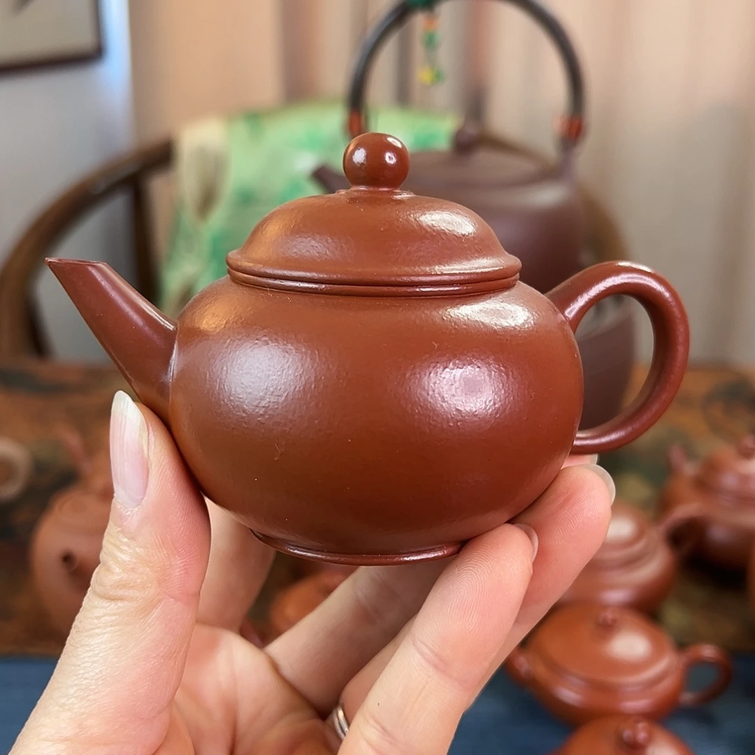 紫砂茶壶精品原矿 水平壶 朱泥 130cc