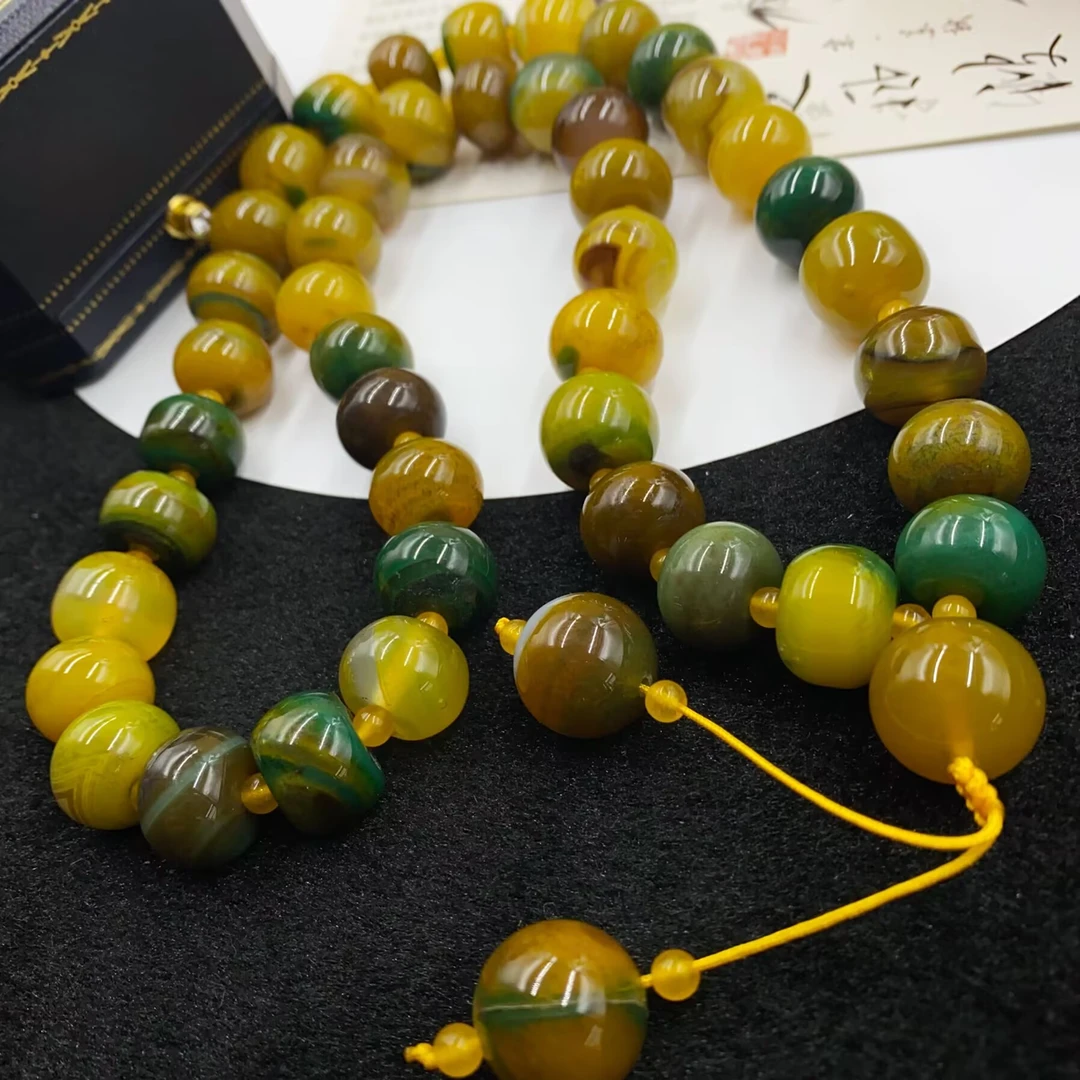 项链 3803  黄色圆形珠珠大项链时尚百搭多样性发货