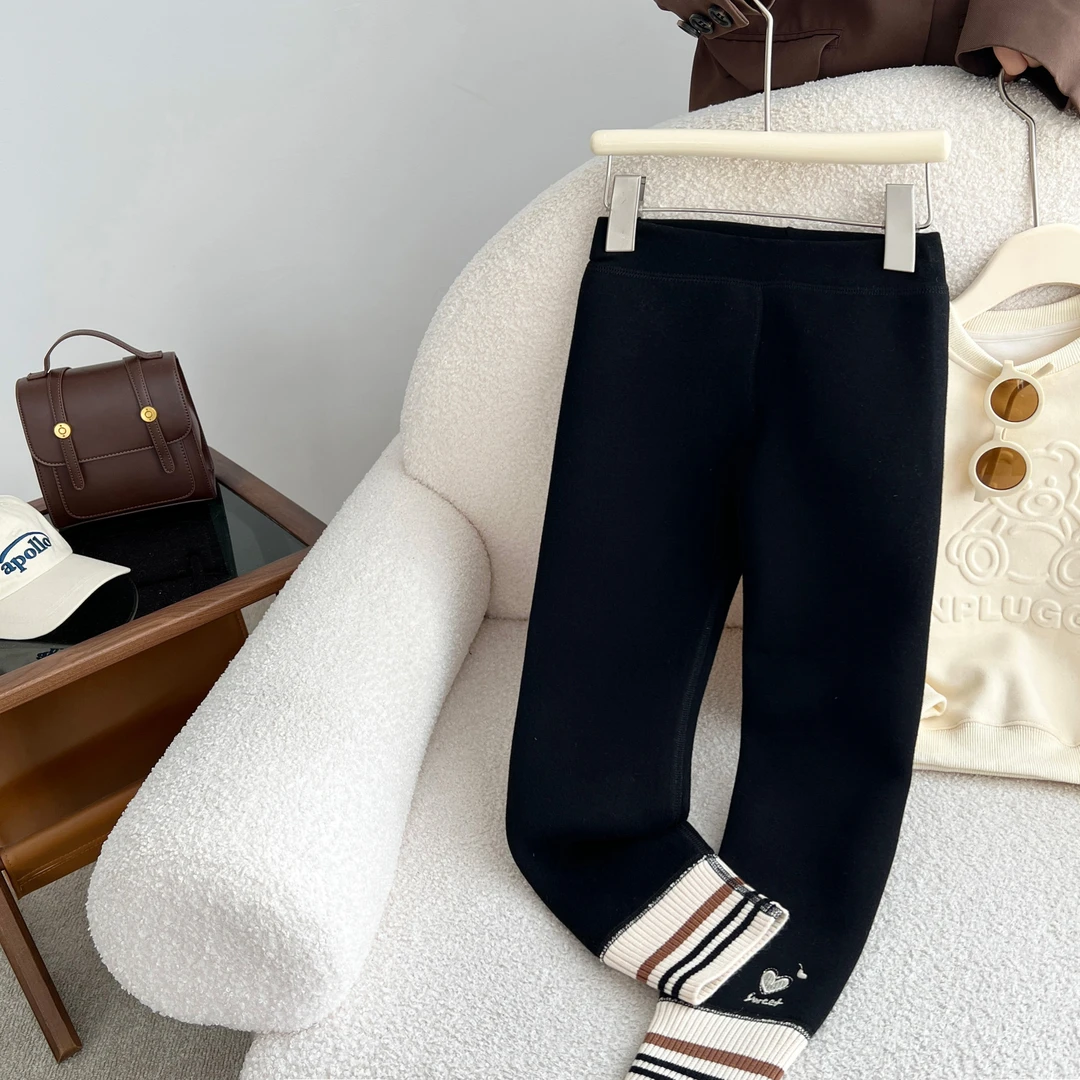 小菲特冬季女童装裤子中大童长裤女宝儿童一体绒打底裤HNKD46233