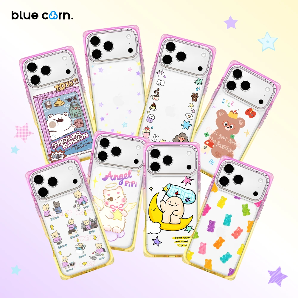 Bluecorn蓝色苞米黄紫奶方适用于iPhone17/16/ProMax毛茸茸手机壳