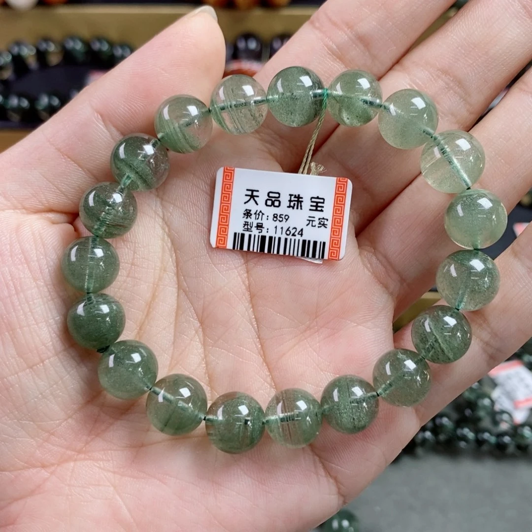 水晶手串未镶嵌疯*头绿幽灵11624