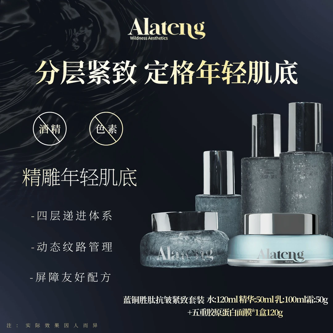 【H-阿拉腾同款】蓝铜胜肽紧致抗皱  补水滋润 保湿套装贵妇