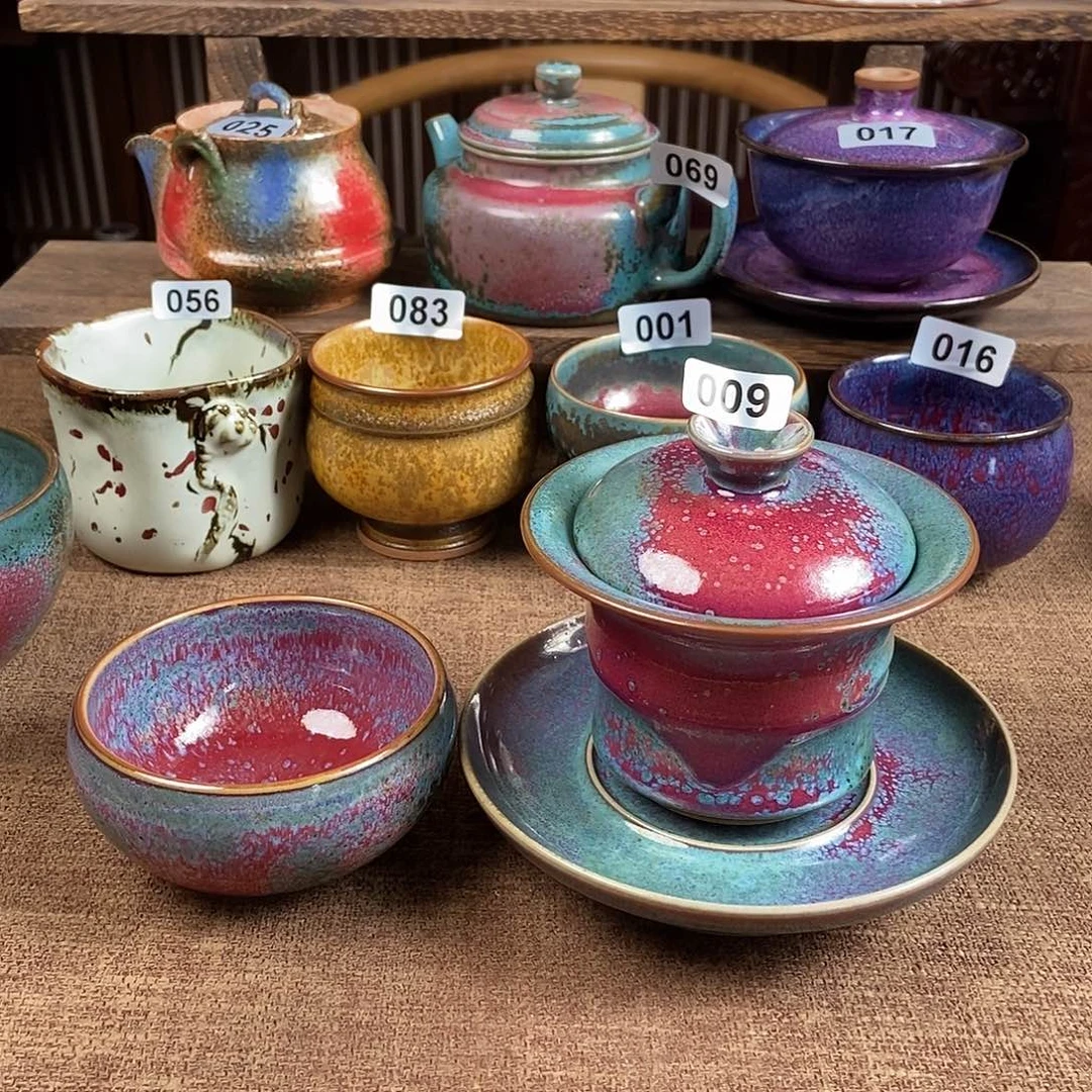 江***人瓷片钧瓷茶壶茶具