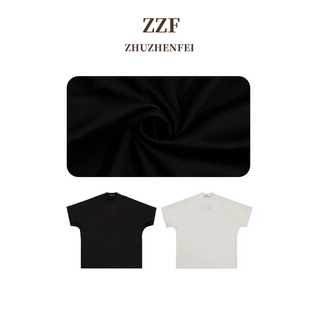 ZHUZHENFEI 两色棉感圆领垂感夏季宽松百搭显瘦清爽T恤Z352480