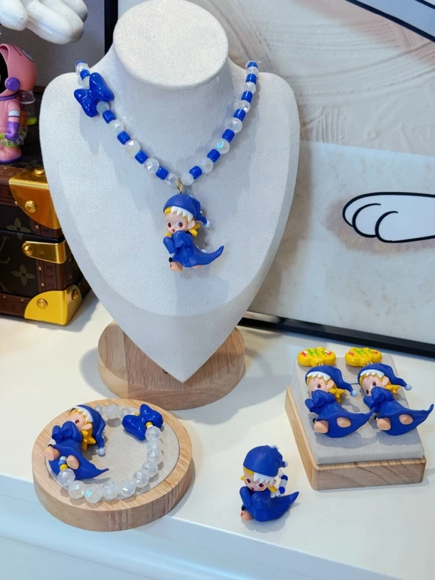 铜合金树脂耳饰 4013(改娃)Zsiga小恐龙项链手链戒指手机链耳钉