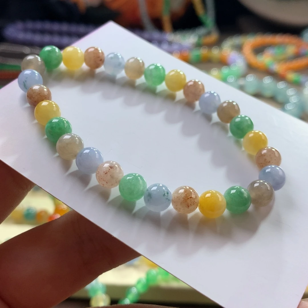 未镶嵌手链翡翠翡翠冰底多宝卡6.40+