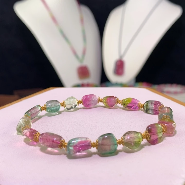 双色碧玺手链未镶嵌