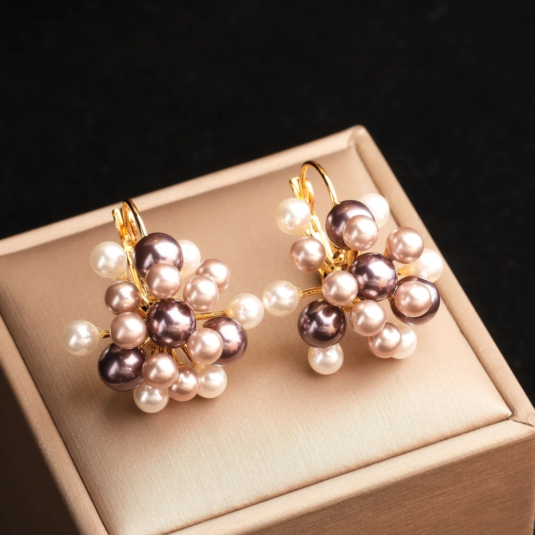 铜合金仿珍珠耳饰 珍珠耳环女气质韩国耳钉2025新款时尚网红耳扣