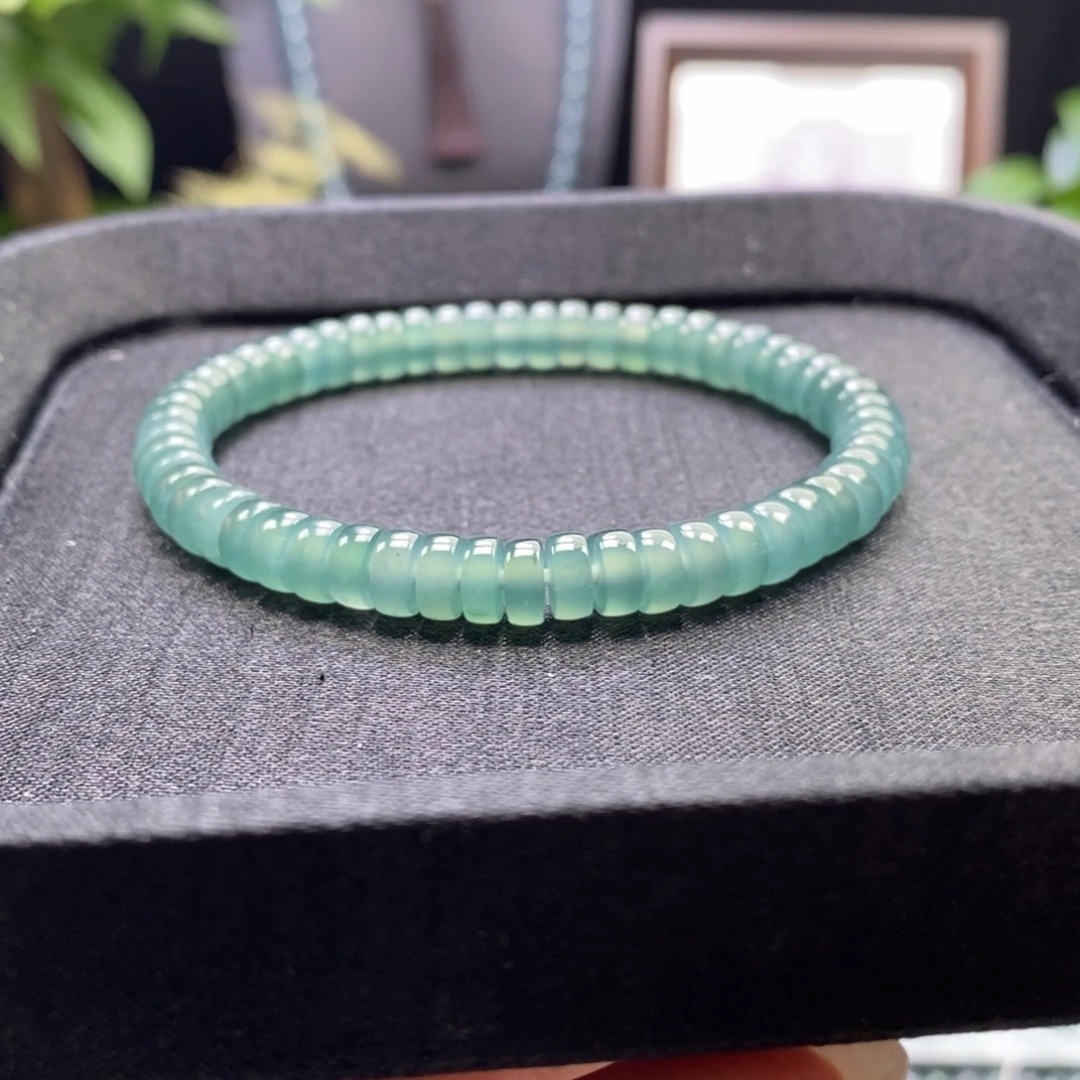翡翠未镶嵌手链卡7直切药片手串