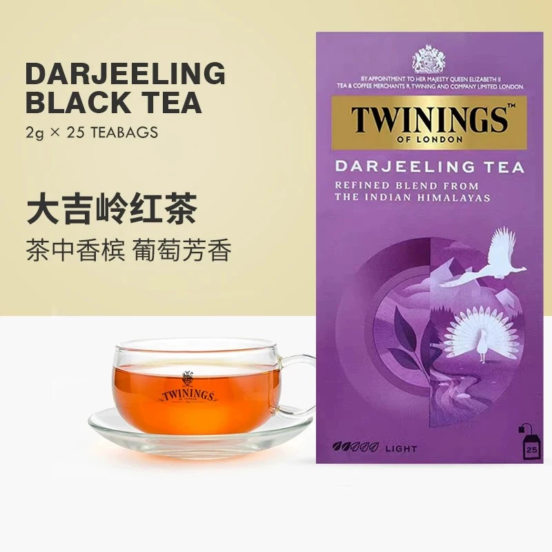 Twinings川宁英国欧式大吉岭红茶25片装进口袋泡茶红茶包