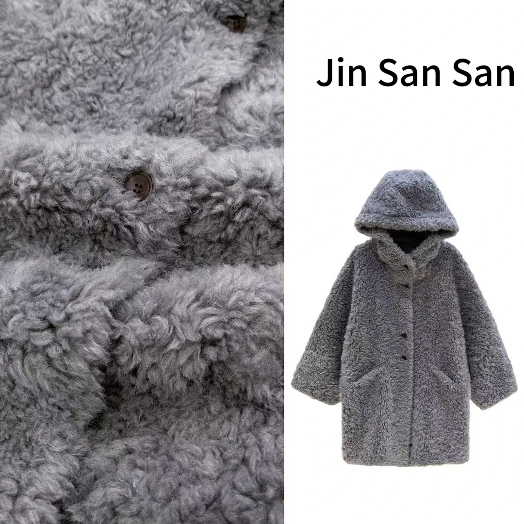 【金三三】【坠入爱河】100%全羊毛冬季新款时尚中长款御寒外套F7631