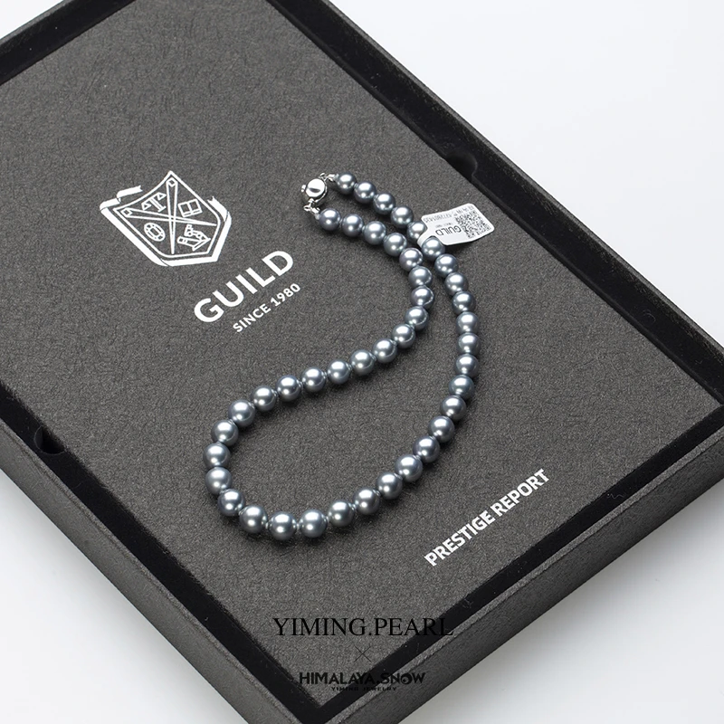 【一铭珠宝】海水大溪地黑珍珠铂金灰吉尔德五星尊享特选证书 0136