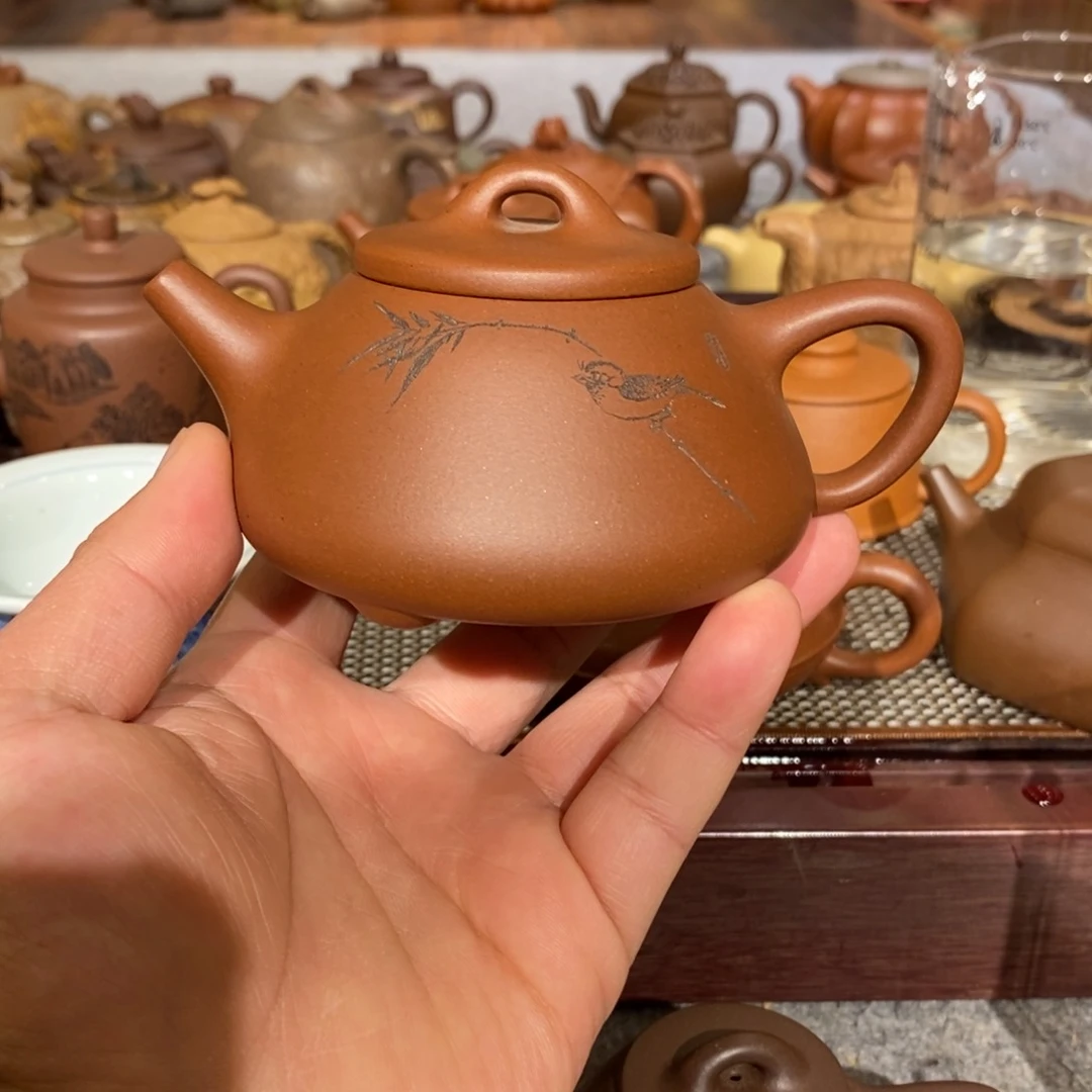 紫砂茶壶精工半手紫泥瓢200cc