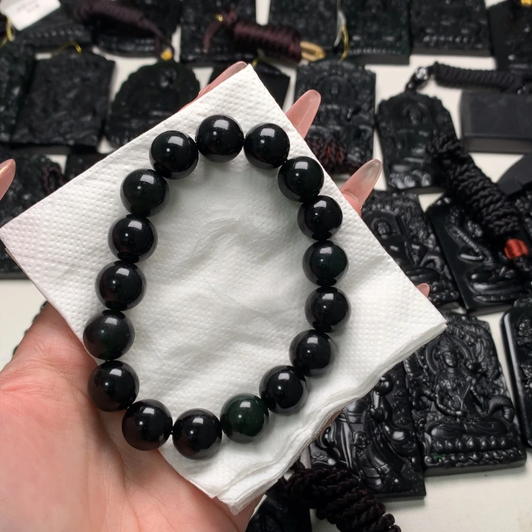 二***你天然缅甸a货钢琴黑挂件