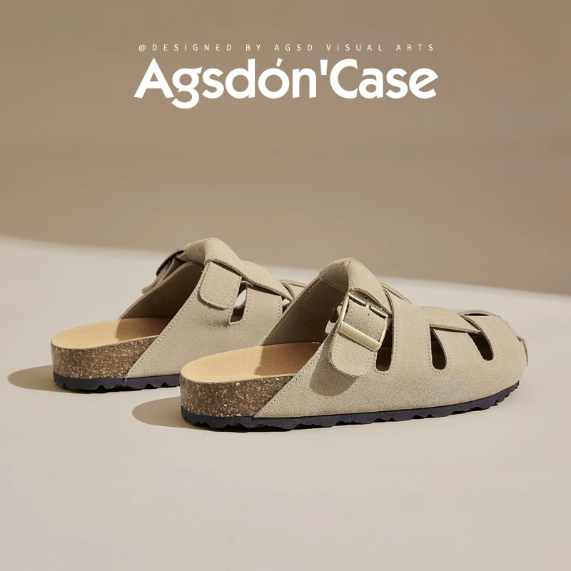 452043勃肯拖鞋2025新款外穿女款平底一脚蹬半拖厚底凉拖鞋