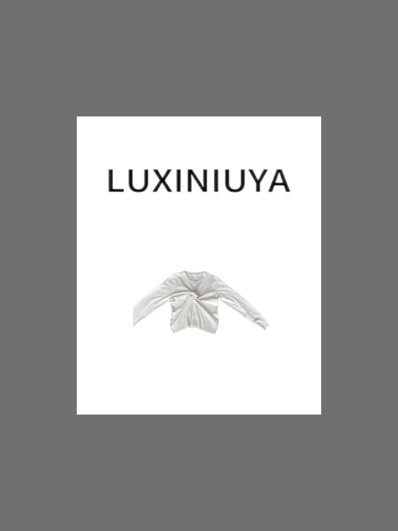 【LUXINIUYA】 春季新款粉色土星印花针织开衫上衣#CX2845