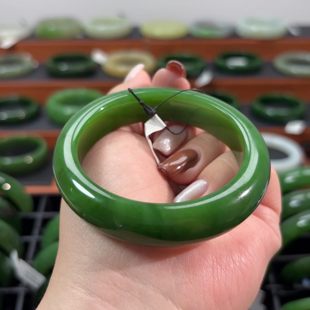 和田玉未镶嵌手镯56-57