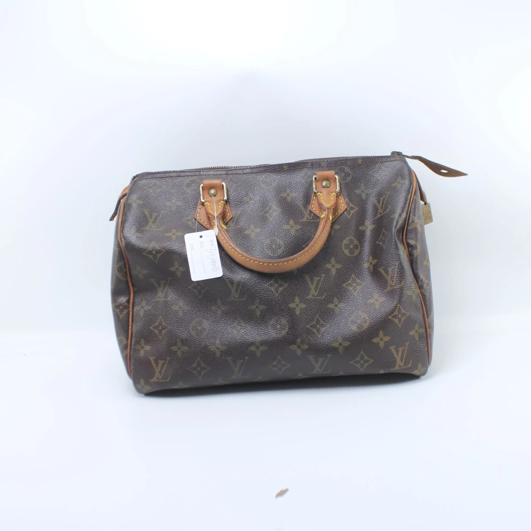 90新 LouisVuitton/路易威登 TH1003老花Speedy30手提款枕头包