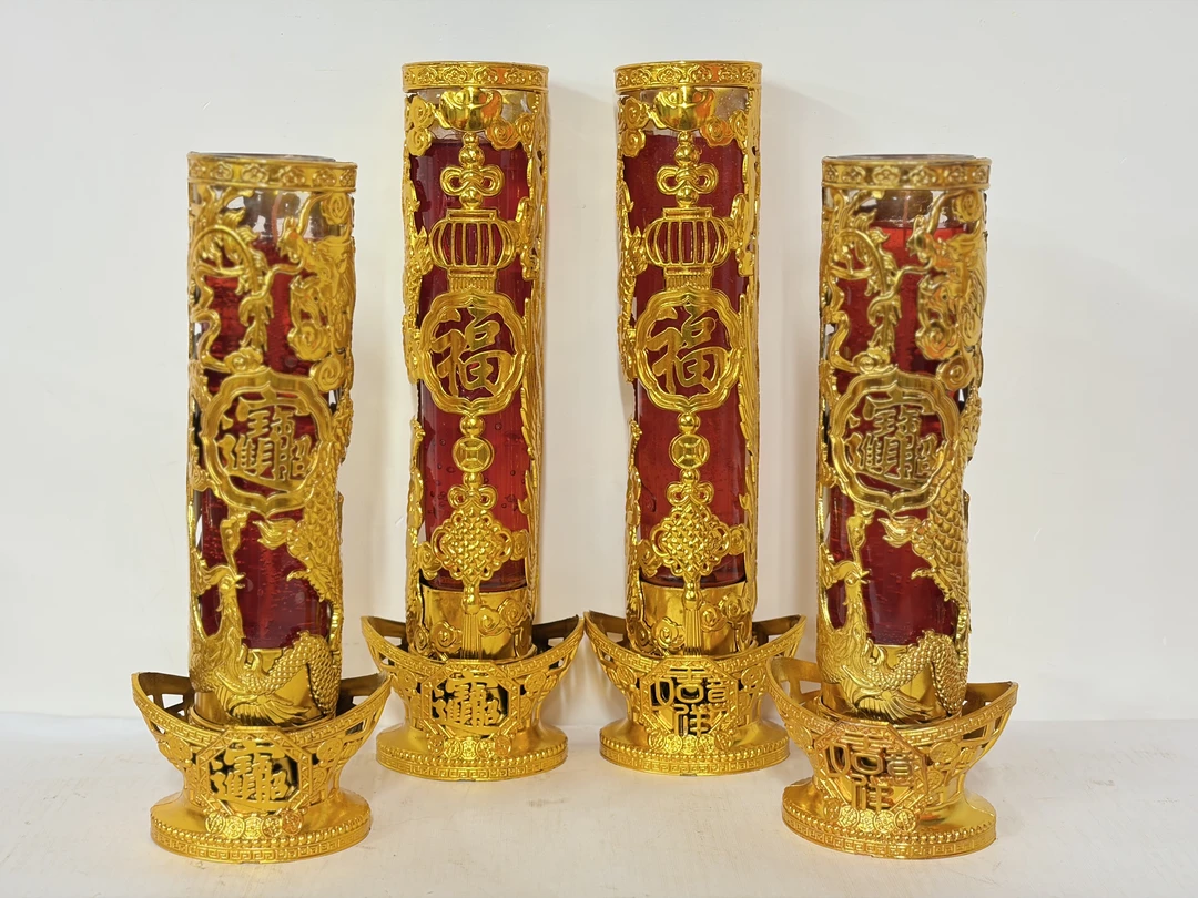 多宝元宝无烟防风水晶红蜡烛家用春节乔迁喜庆节日佛前供奉适用