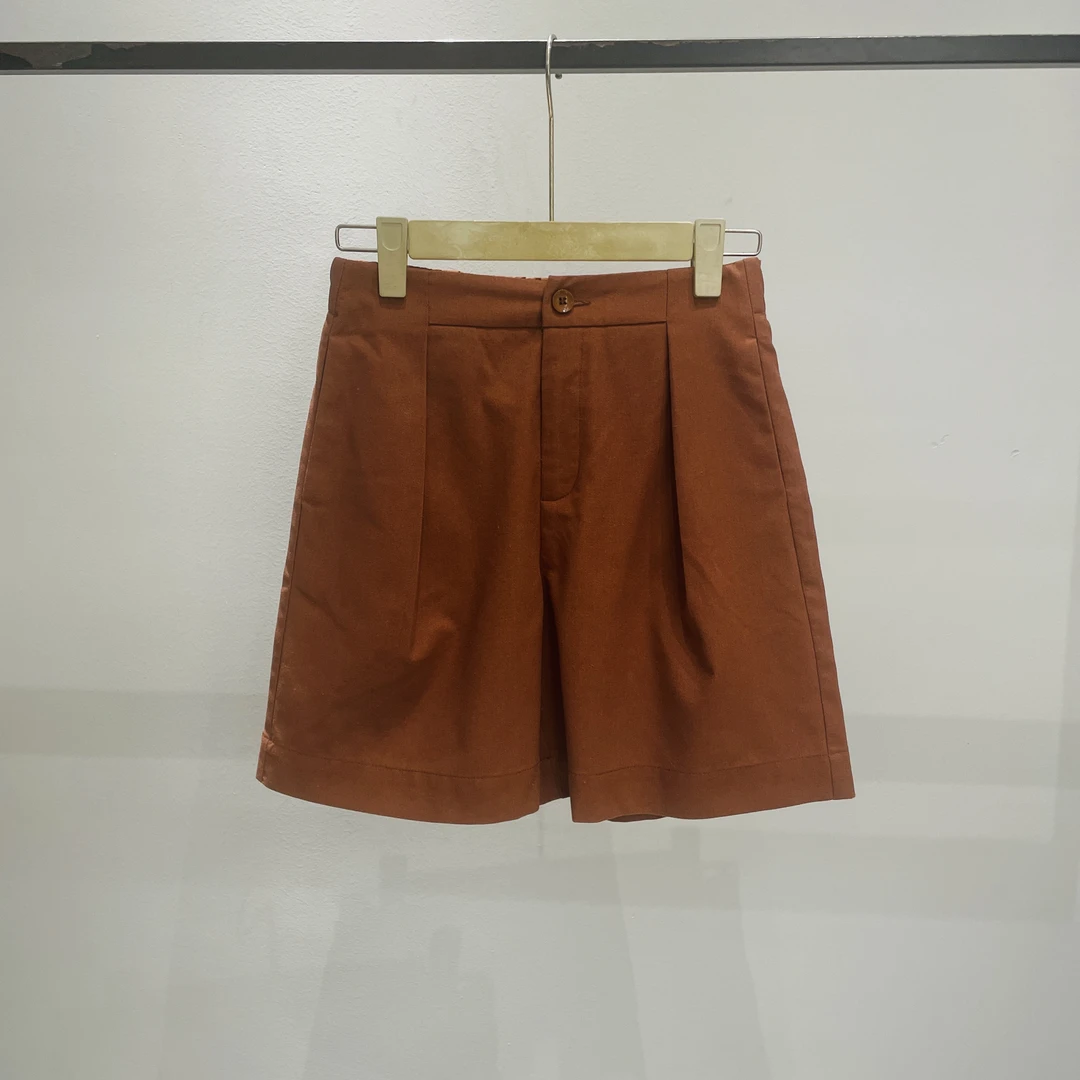 【麦丝】夏季休闲简约百搭宽松高腰显瘦女士四分亚麻短裤 MZ-83232