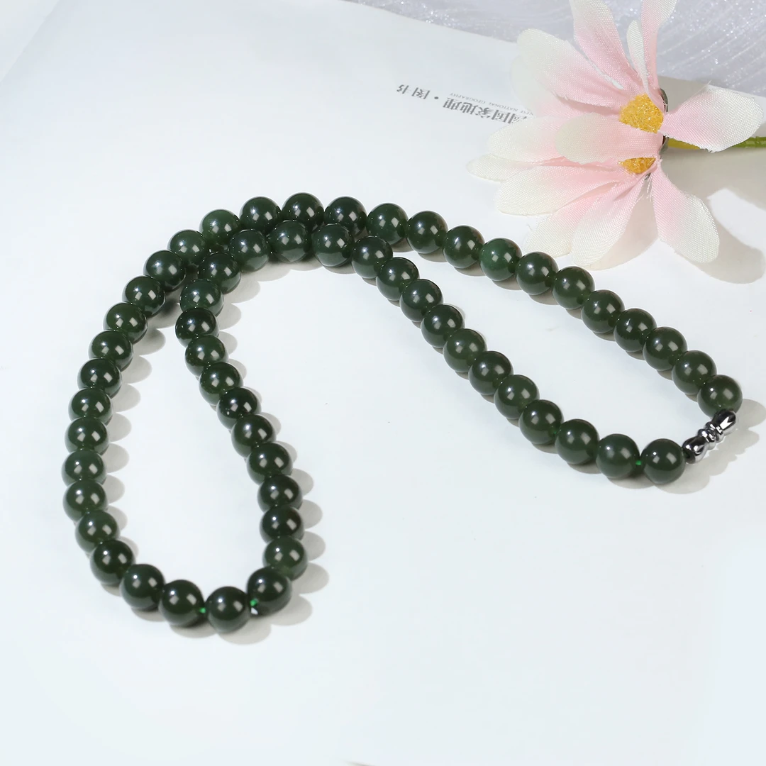 HW【麦子家族女神节礼物】天然和田玉项链7-8圆长链时尚百搭XL348