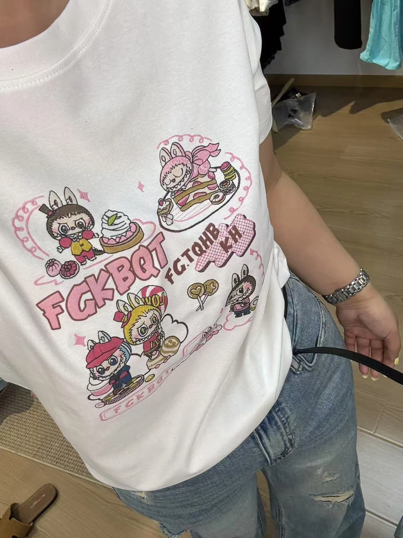 小孟~韩系四宫格卡通拉布布印花短袖T恤