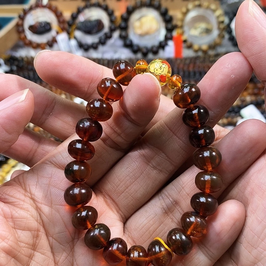 琥珀未镶嵌手链10血