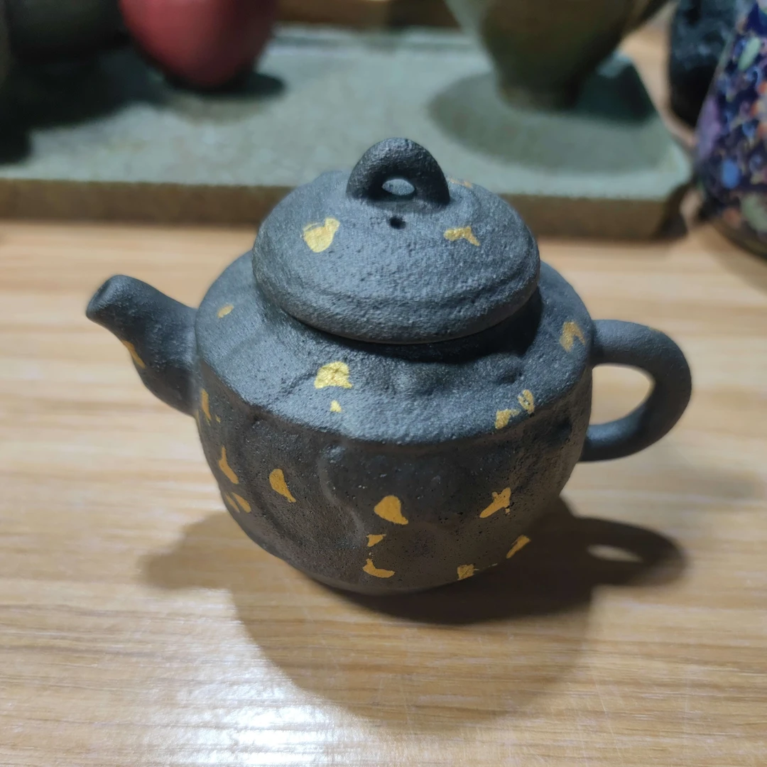 点金复古鎏金茶壶老岩泥容量100毫升