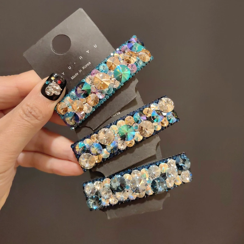 韩版施加钻BB夹网红款侧边夹时尚爆款刘海发夹满钻碎发夹气质73号